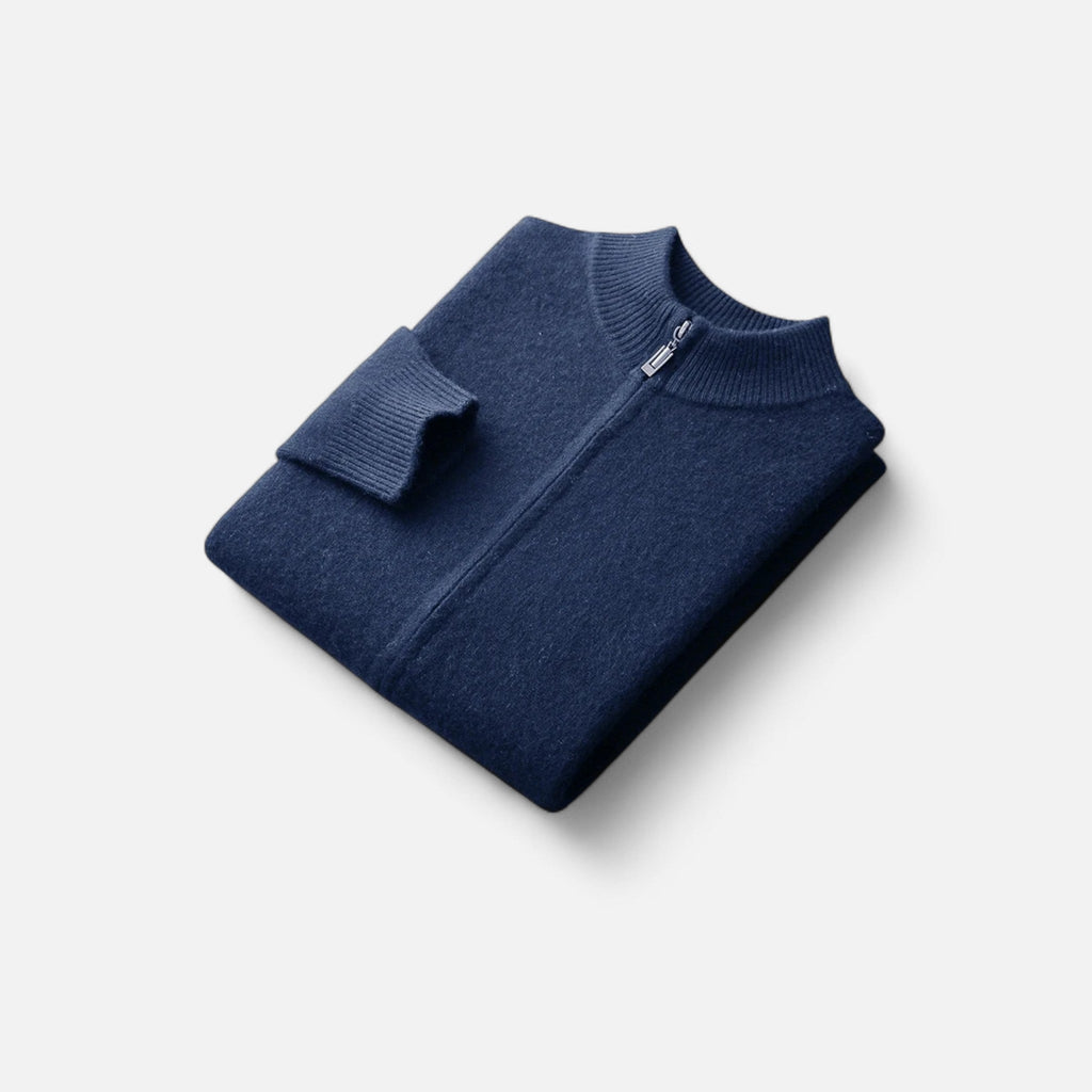 Refined Zip-Up Poised Cardigan