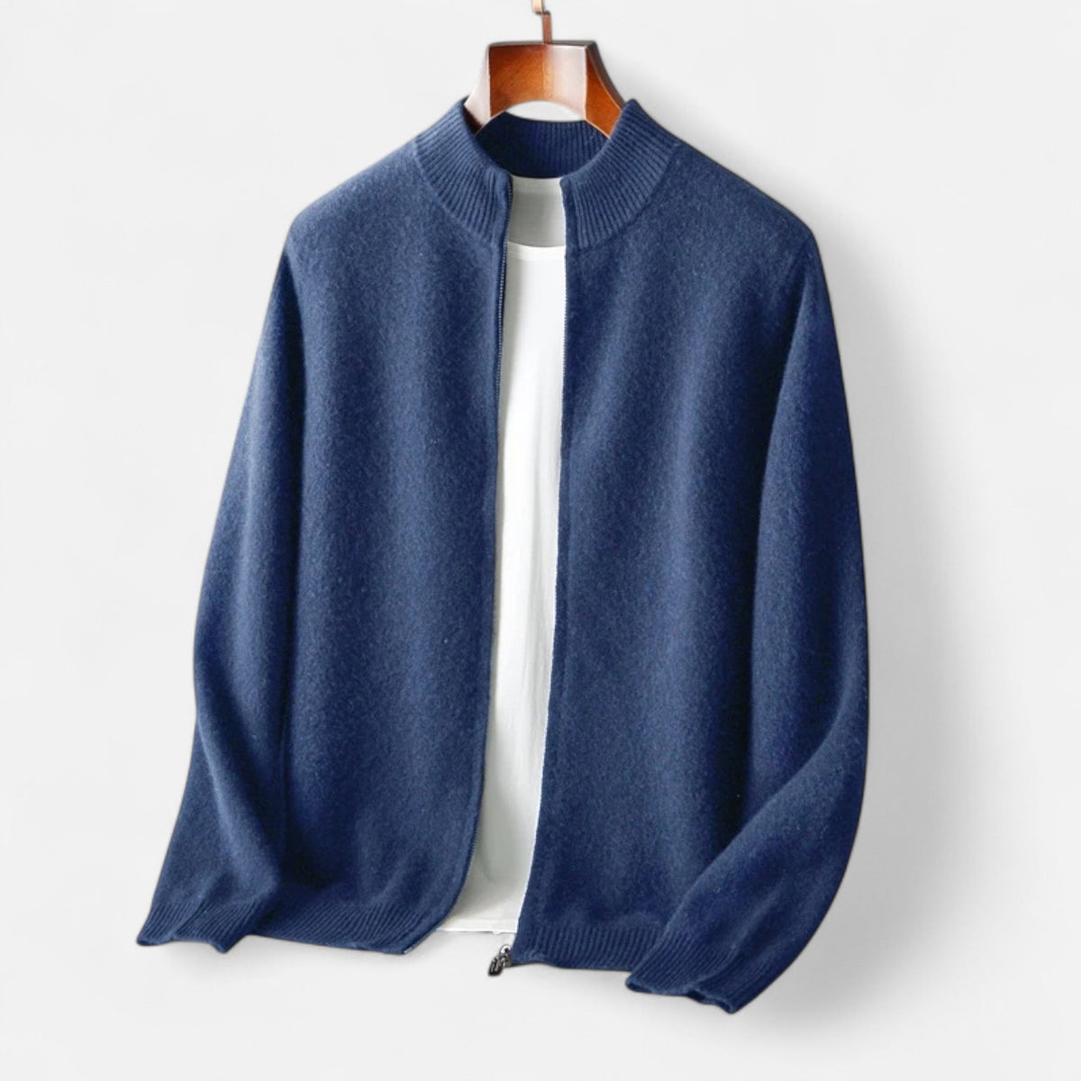 Refined Zip-Up Poised Cardigan