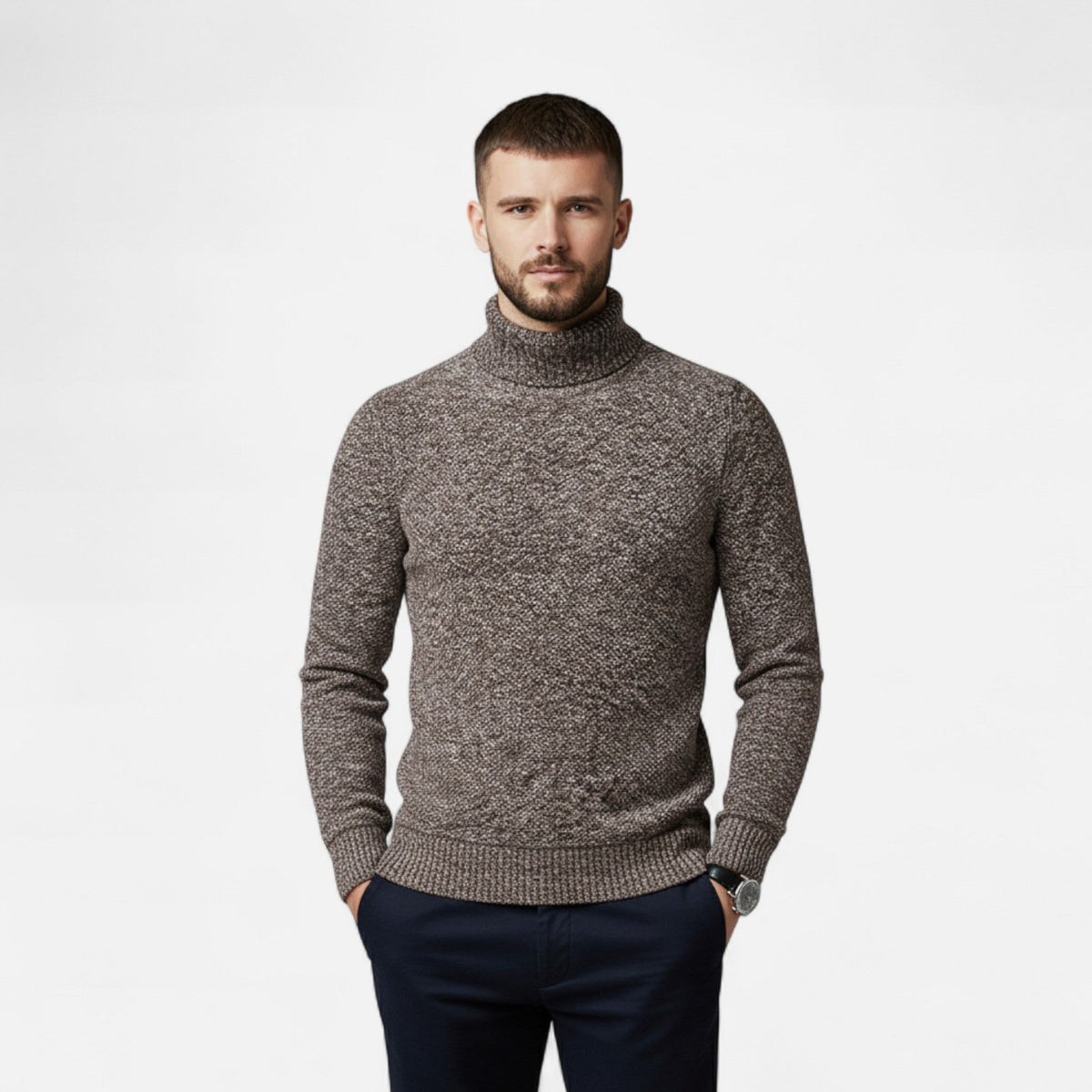 Turtleneck Longline Contemporary Cardigan