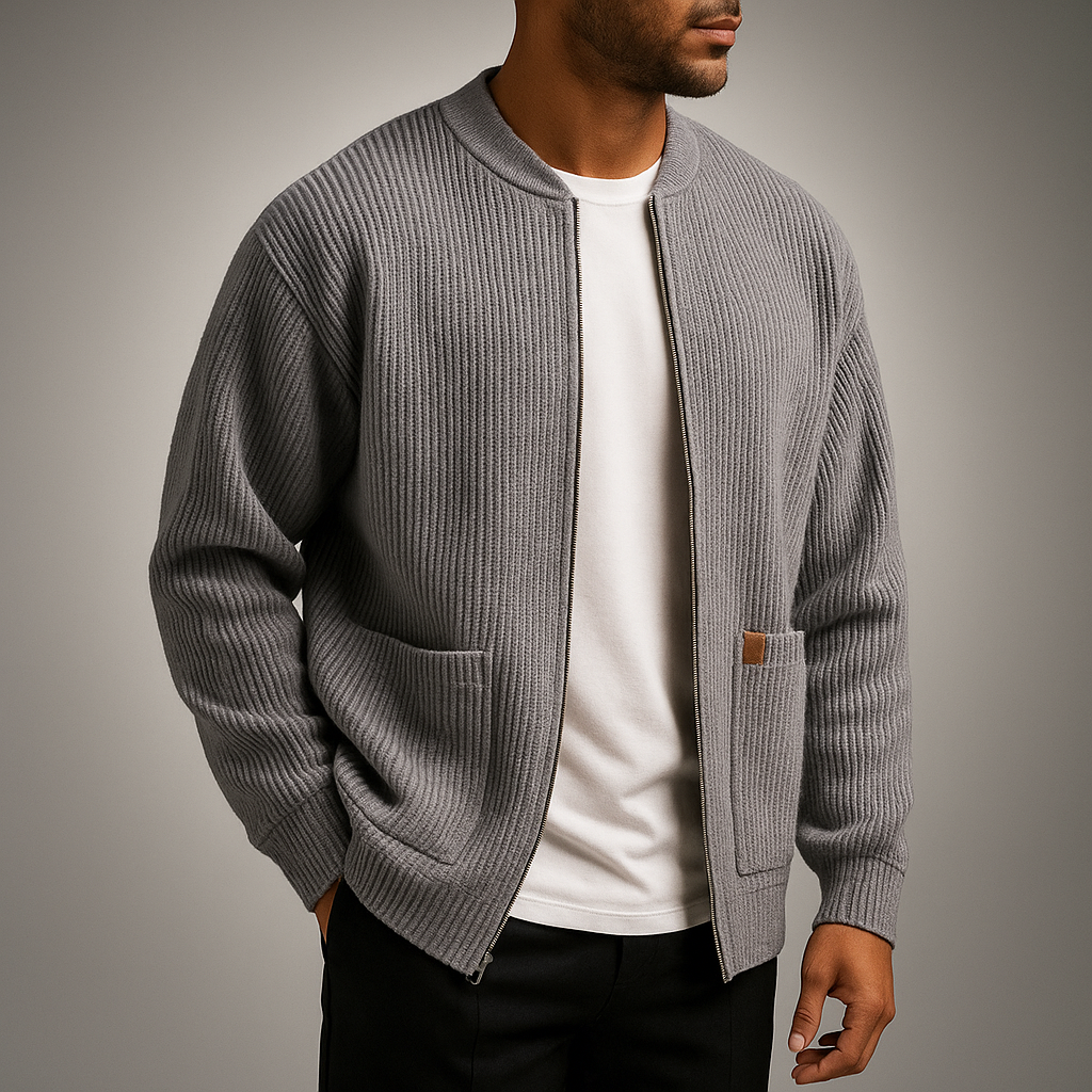 Ribbed Nonchalant Tailored Cardigan