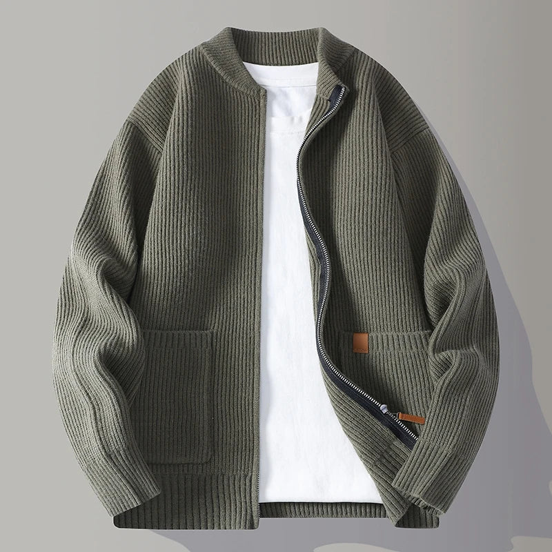 Ribbed Nonchalant Tailored Cardigan