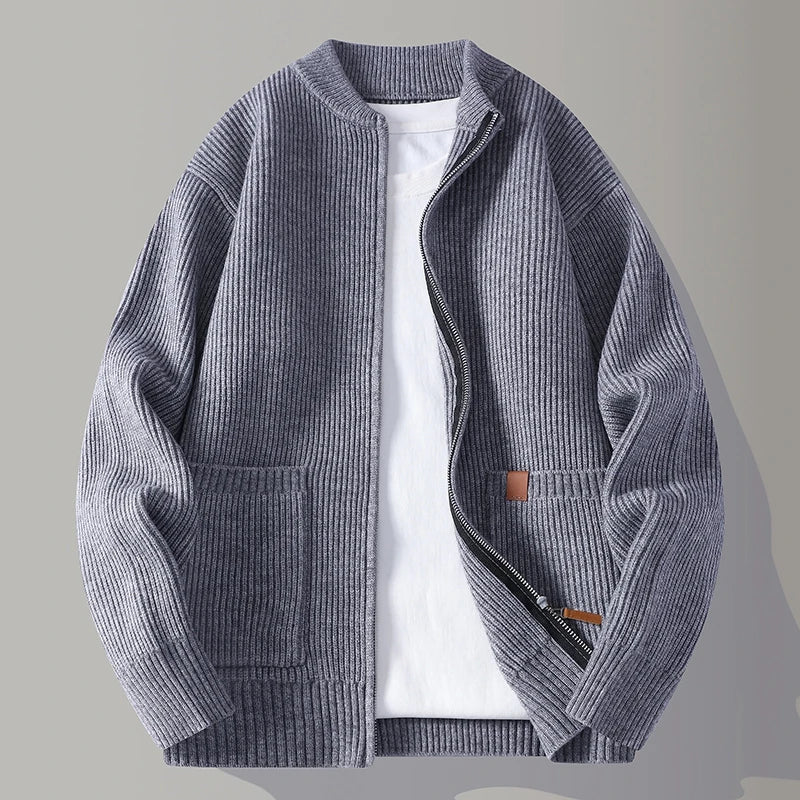 Ribbed Nonchalant Tailored Cardigan