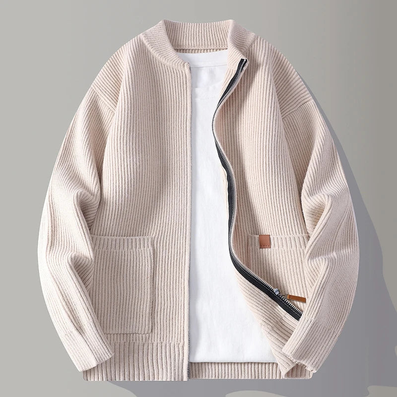 Ribbed Nonchalant Tailored Cardigan