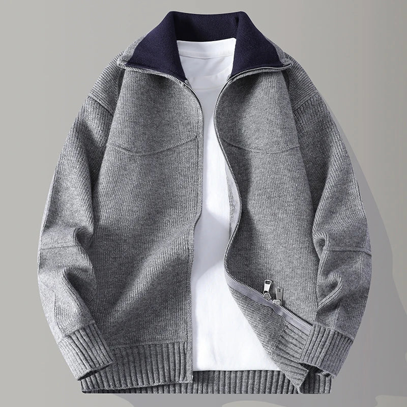 Daniel | Draped Mock-Neck Statement Cardigan