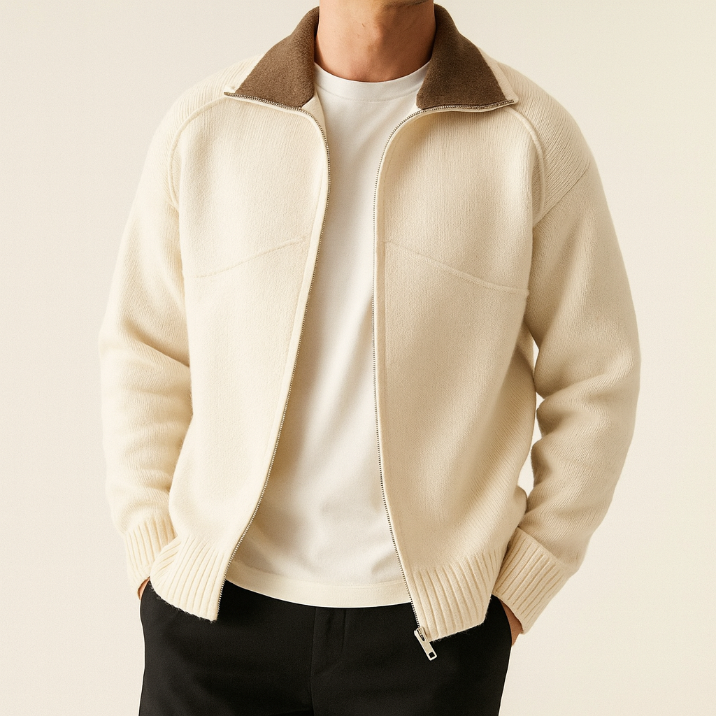 Daniel | Draped Mock-Neck Statement Cardigan