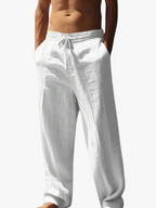 Men's Casual Straight-Leg Pants with Drawstring Waist and Slant Pockets