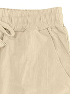 Men's Casual Straight-Leg Pants with Drawstring Waist and Slant Pockets