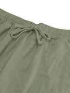 Men's Casual Straight-Leg Pants with Drawstring Waist and Slant Pockets