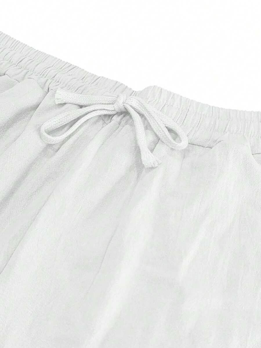 Men's Casual Straight-Leg Pants with Drawstring Waist and Slant Pockets