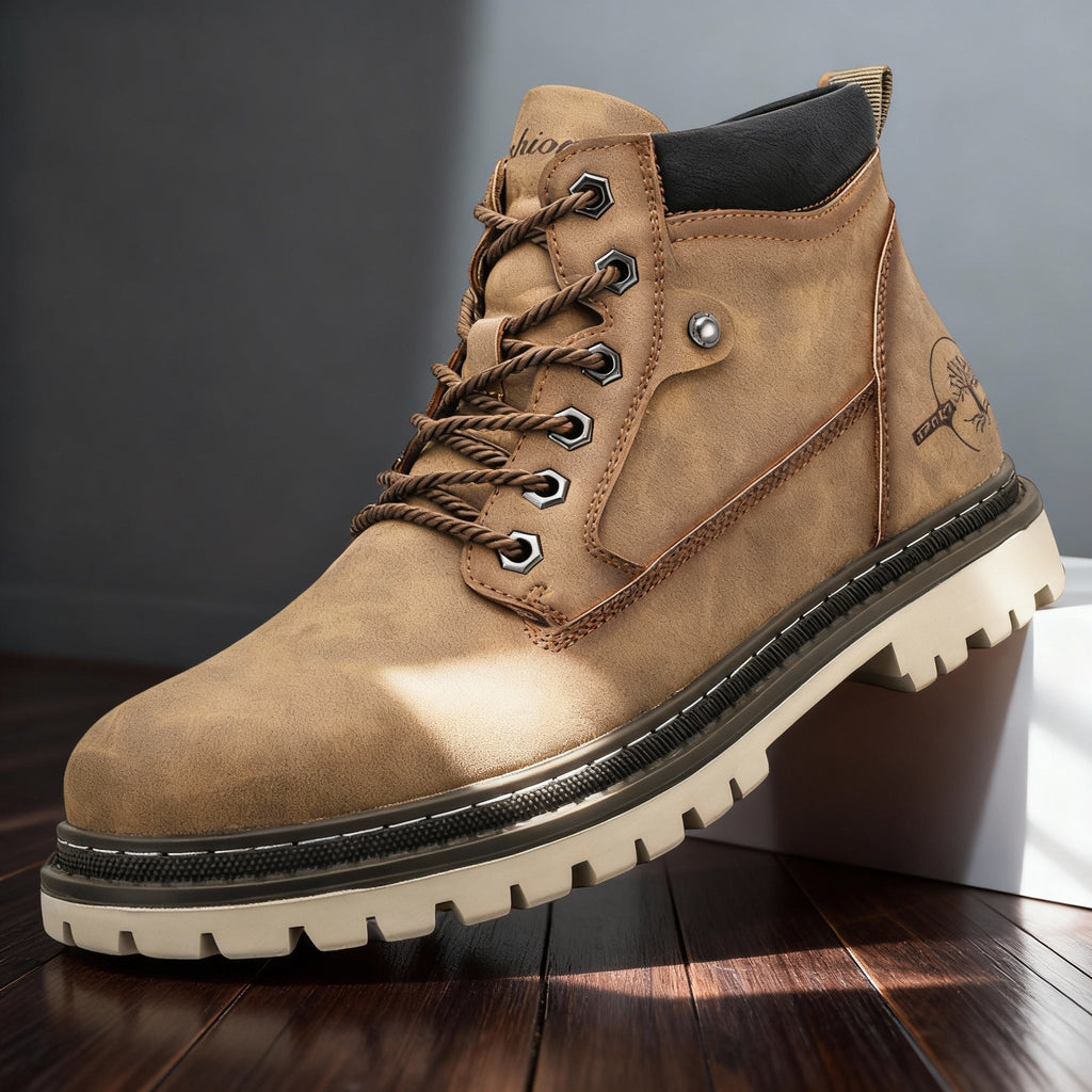 Callum Wright | Men's Leather Ankle Work Boots Lace-Up Anti-Slip Cushioned For Men