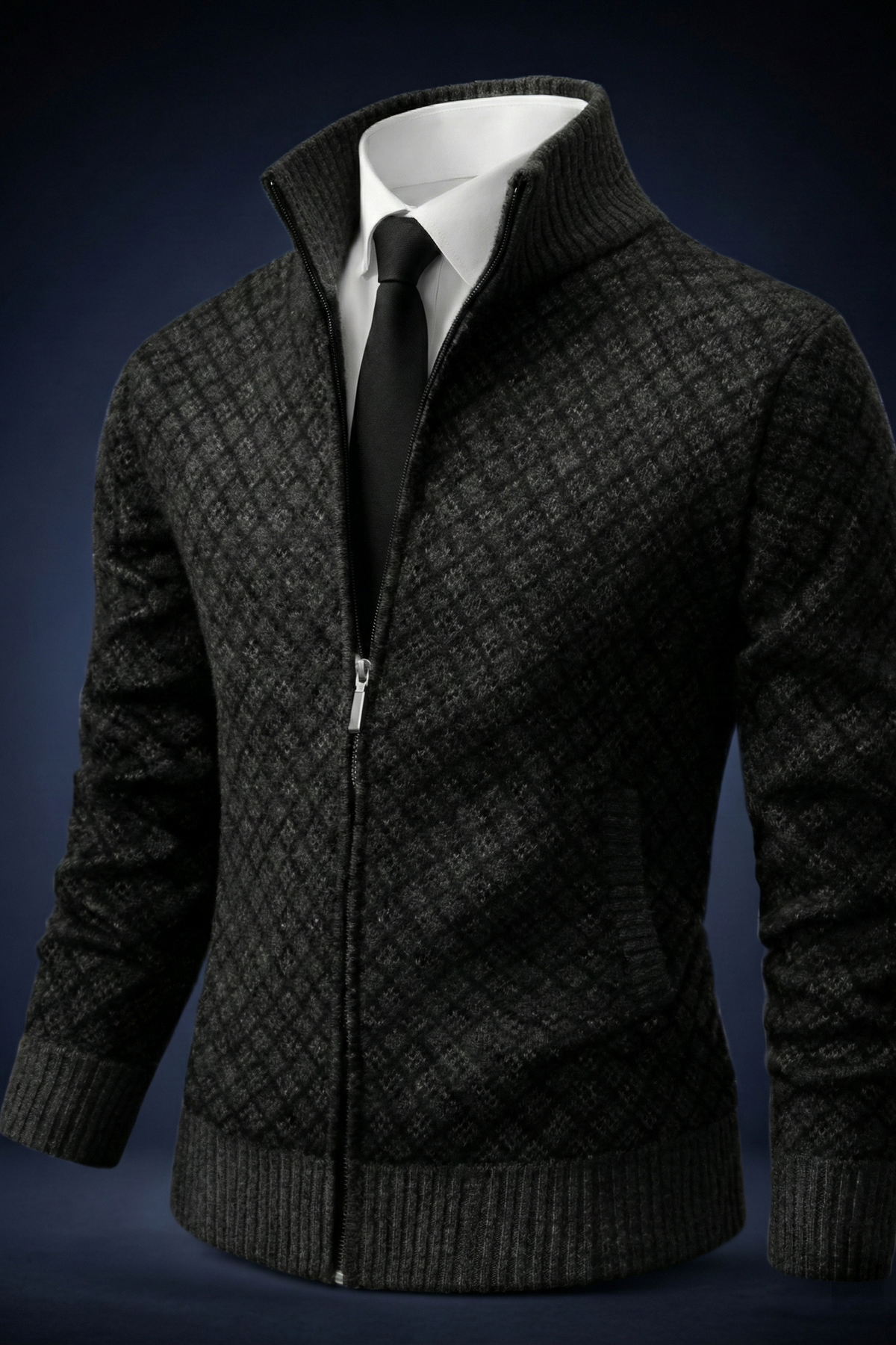Zip-Up Longline Relaxed Cardigan