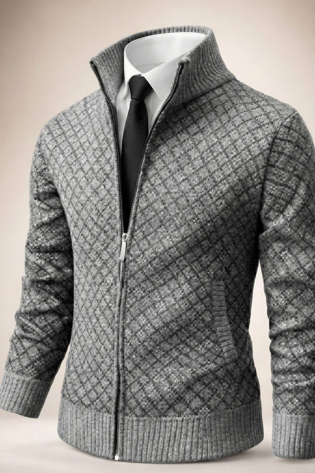 Zip-Up Longline Relaxed Cardigan