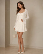Apricot Lace Bell Sleeve Blouse