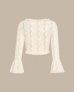 Apricot Lace Bell Sleeve Blouse