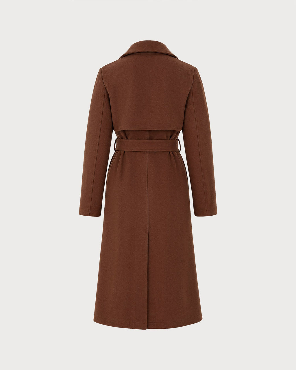 Brown Belt Pockets Button Coat