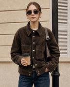 Coffee Single Breasted Pockets Jacket
