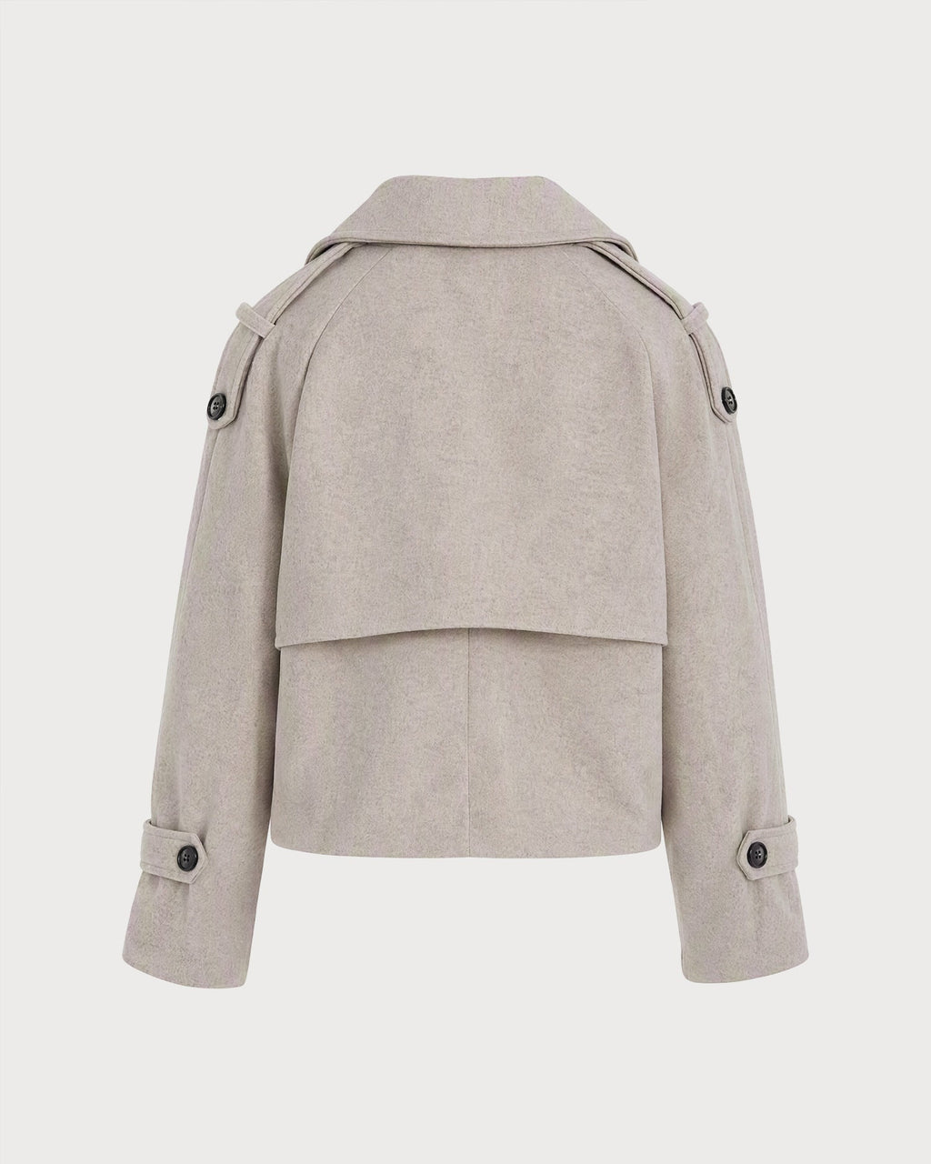 Beige Double Breasted Pockets Jacket