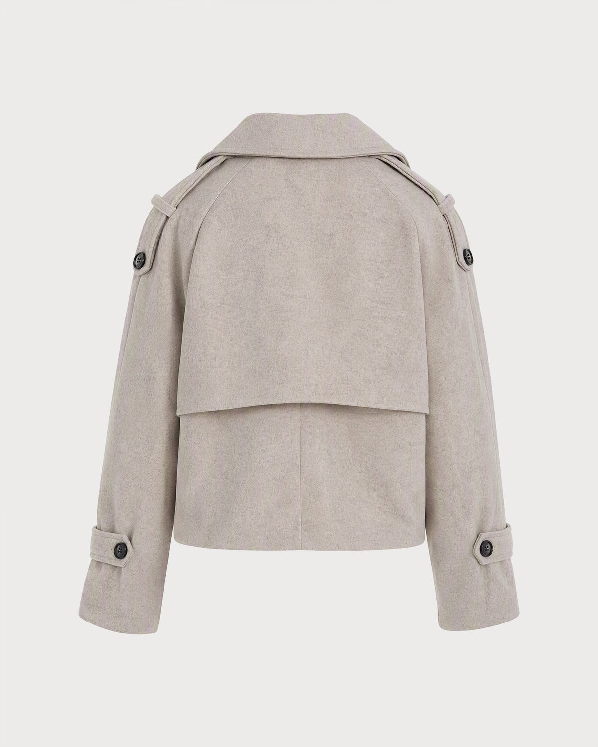 Beige Double Breasted Pockets Jacket