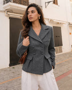 Grey Double Breasted Blazer