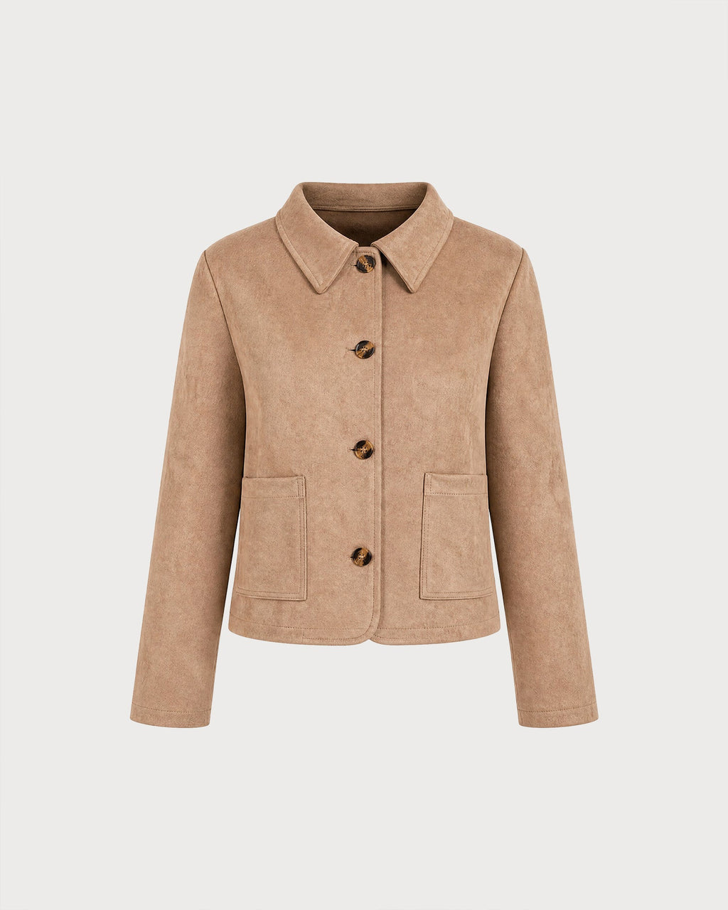 Khaki Single Breasted Pockets Jacket