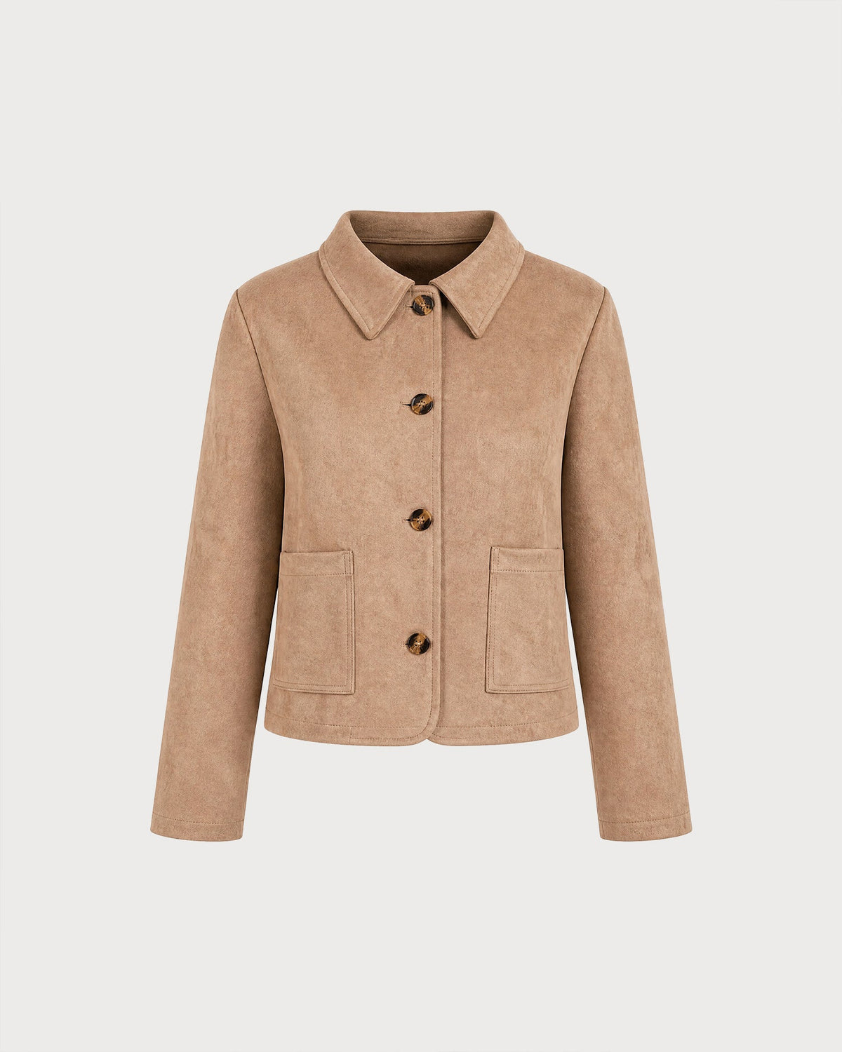 Khaki Single Breasted Pockets Jacket