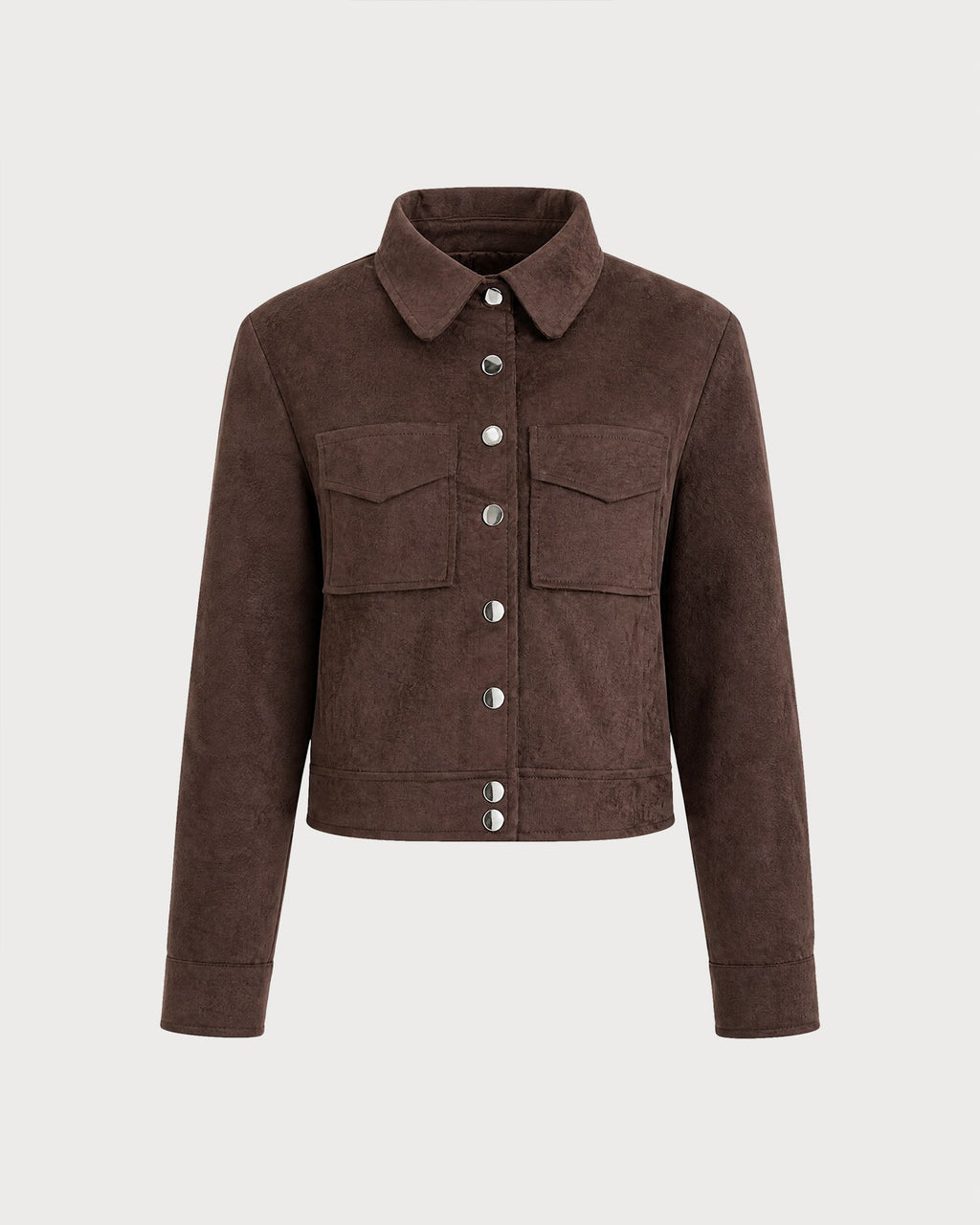 Coffee Single Breasted Pockets Jacket