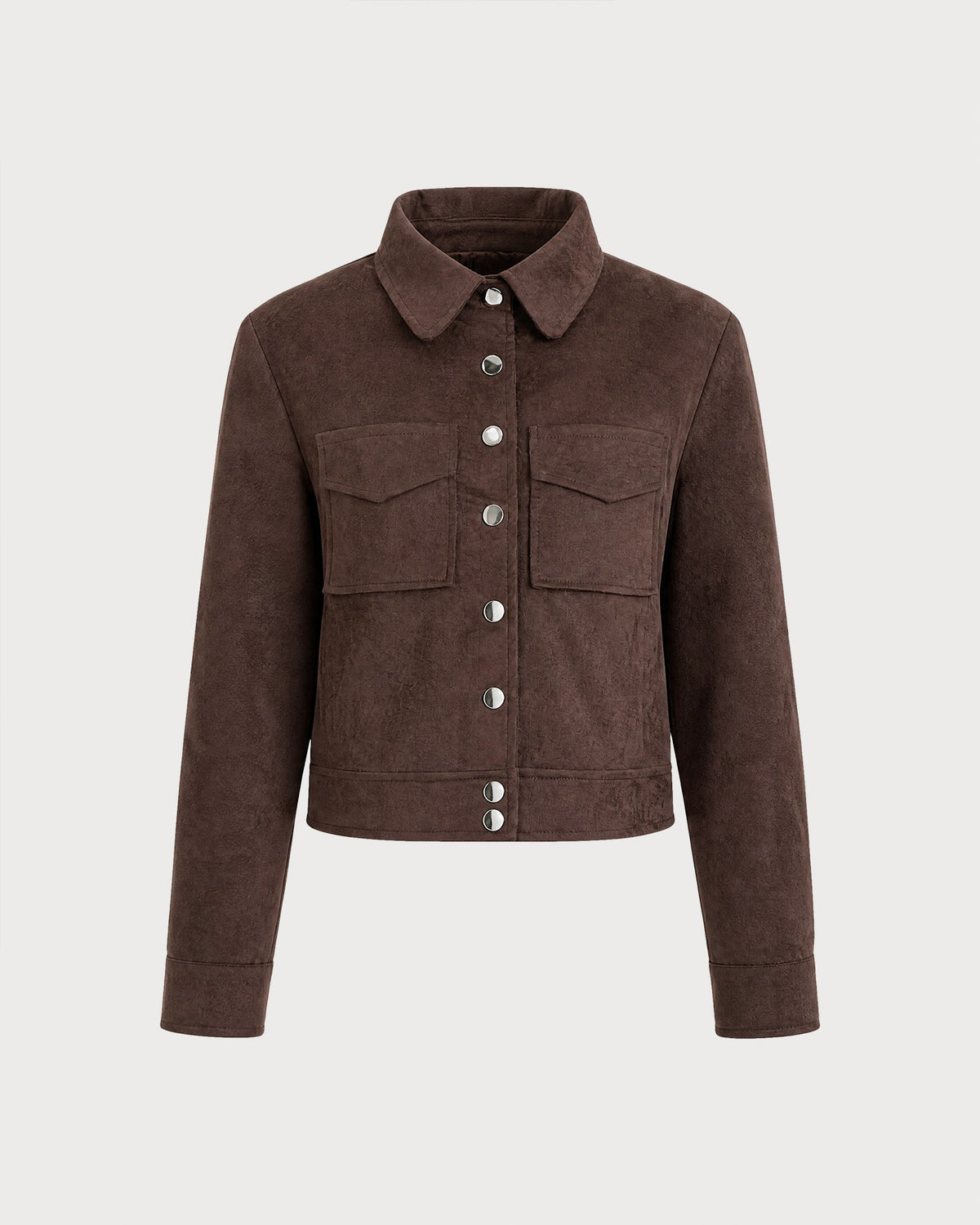 Coffee Single Breasted Pockets Jacket