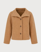 Khaki Solid Single Breasted Jacket