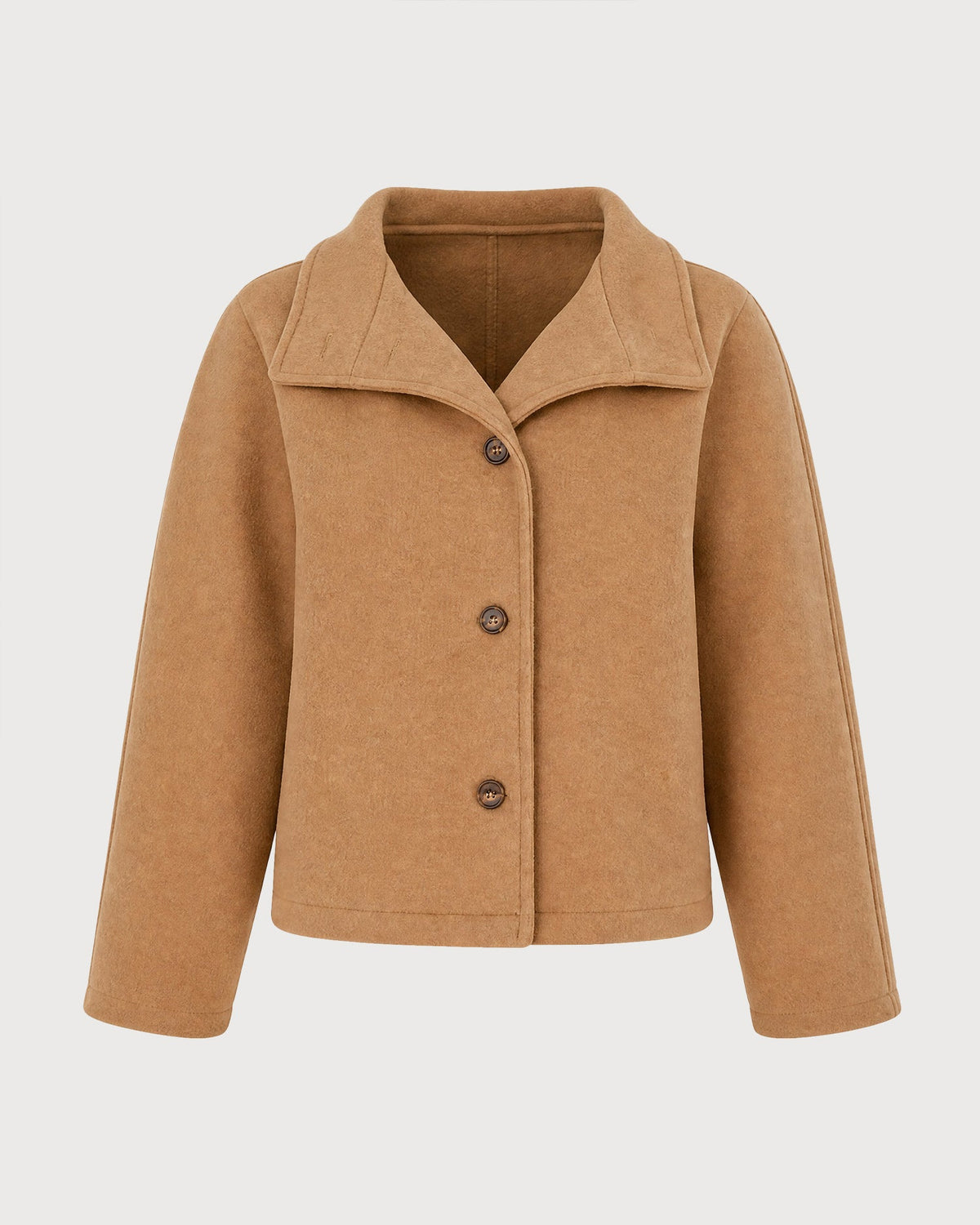 Khaki Solid Single Breasted Jacket