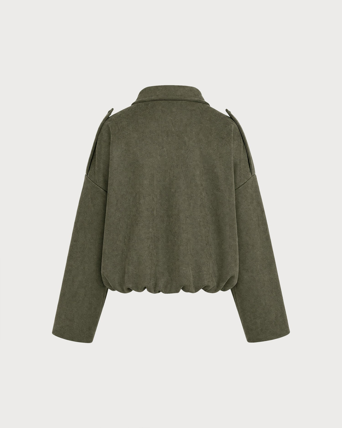 Green Batwing Sleeve Zipper Jacket