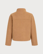 Khaki Solid Single Breasted Jacket