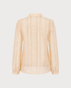 Apricot Turtle See Through Textured Shirt