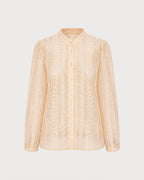 Apricot Turtle See Through Textured Shirt