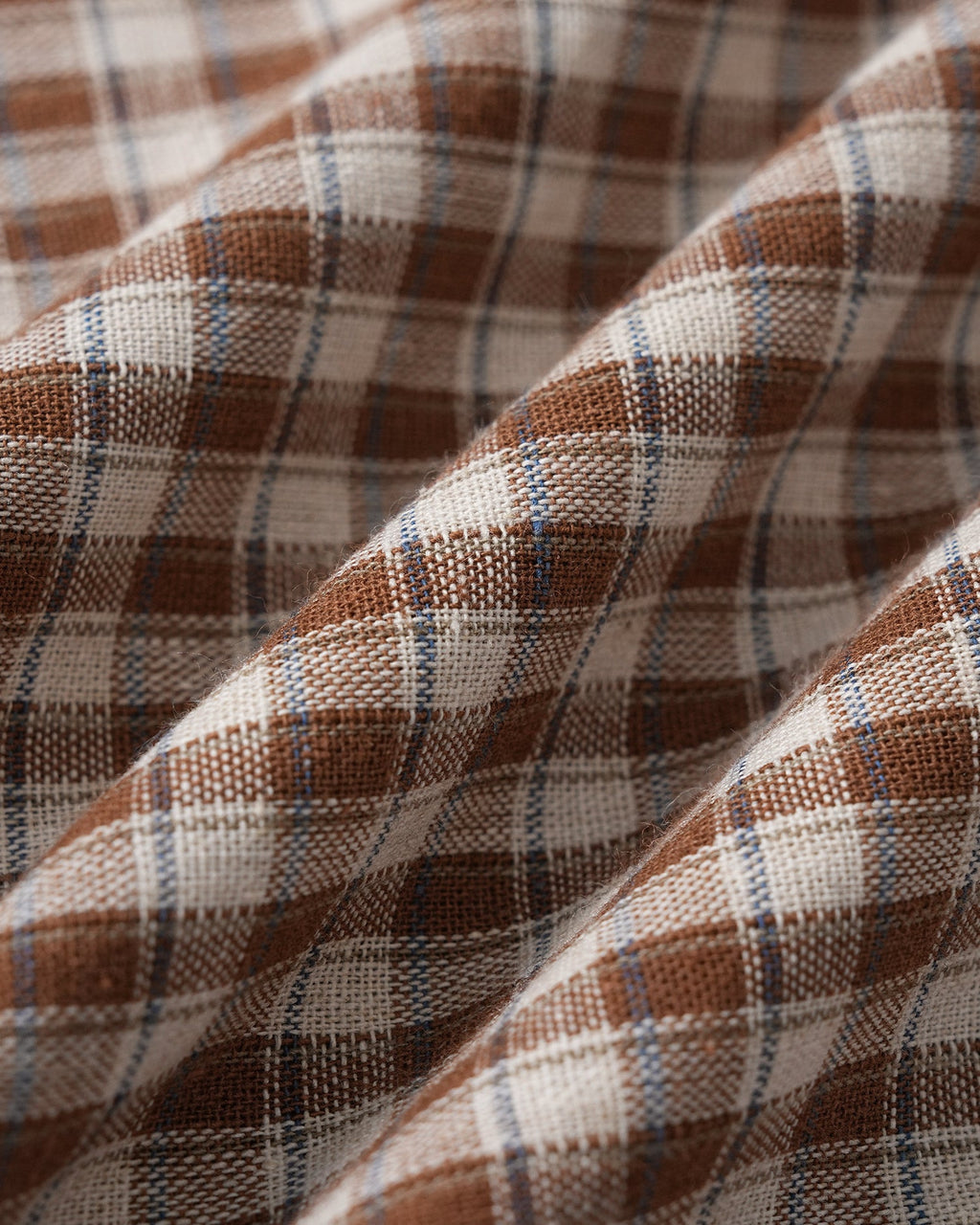 Brown Poet Sleeve Plaid Shirt