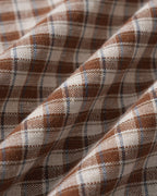 Brown Poet Sleeve Plaid Shirt