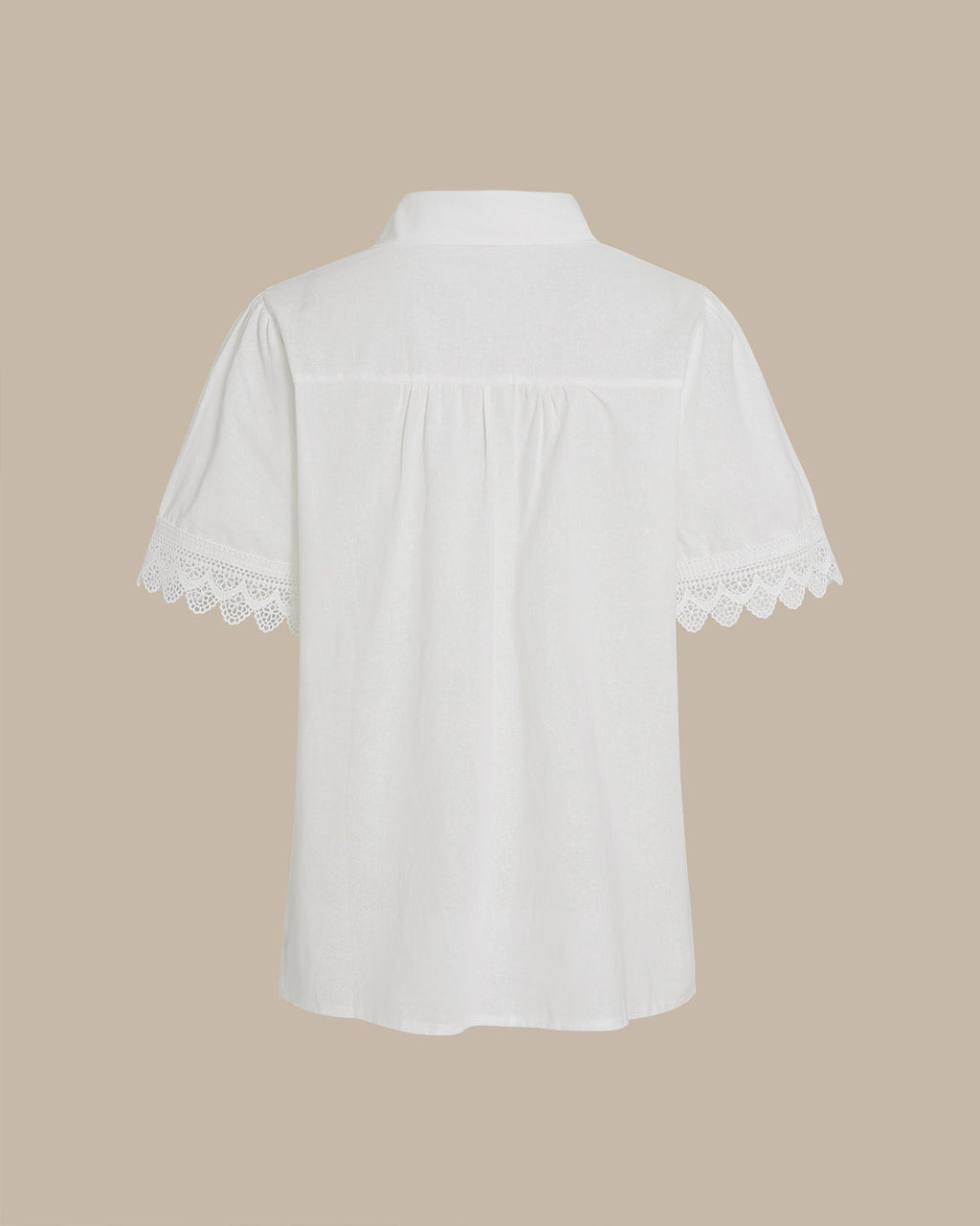 White Collar Short Sleeve Button Shirt