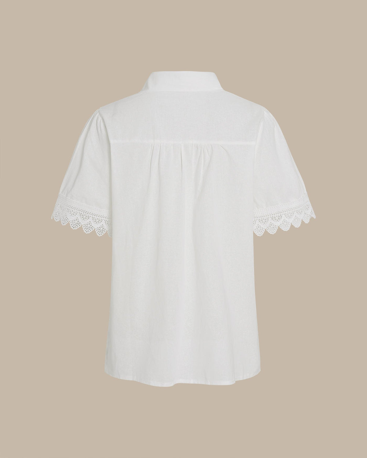 White Collar Short Sleeve Button Shirt
