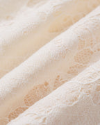 Apricot V Neck Lace Button Shirts