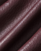 Wine Red PU Leather Pockets Jacket