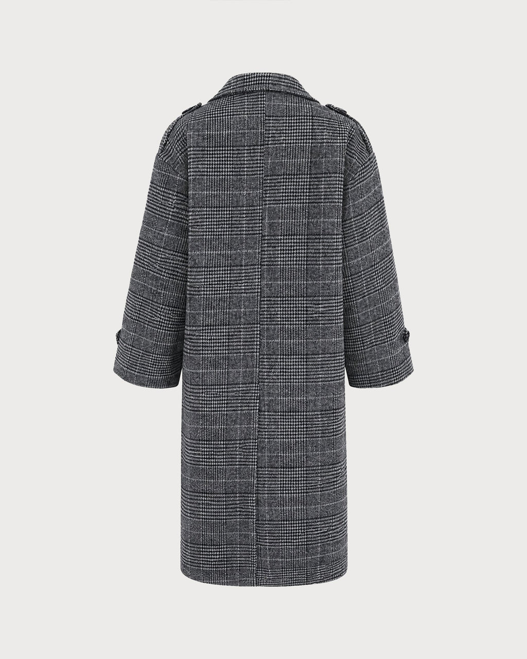 Grey Plaid Trench Coat