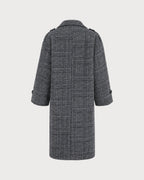 Grey Plaid Trench Coat