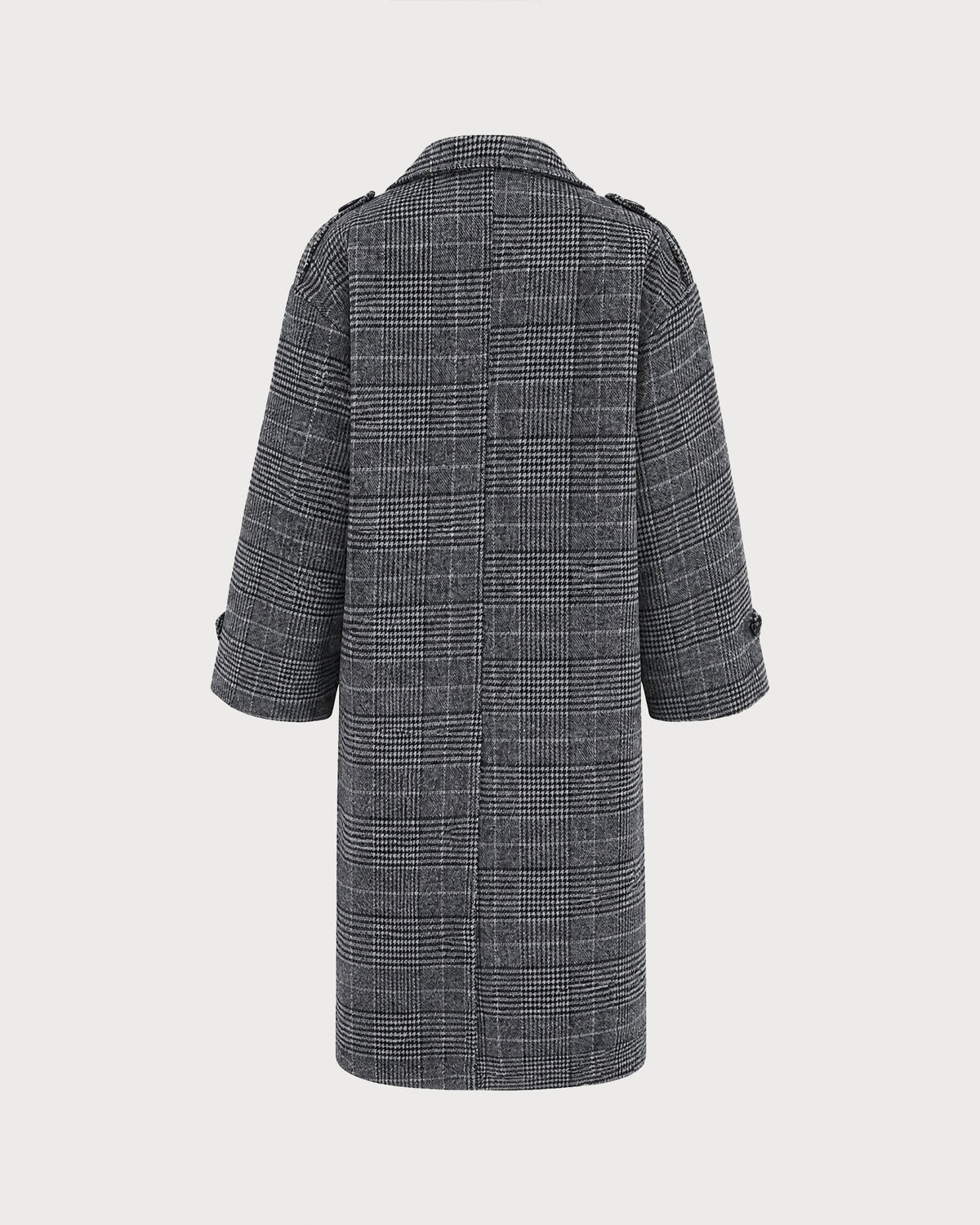 Grey Plaid Trench Coat