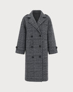 Grey Plaid Trench Coat