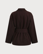 Coffee Belted Shawl Coat