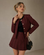 Wine Red Single Breasted Jacket
