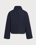 Blue Single Breasted Loose Jacket