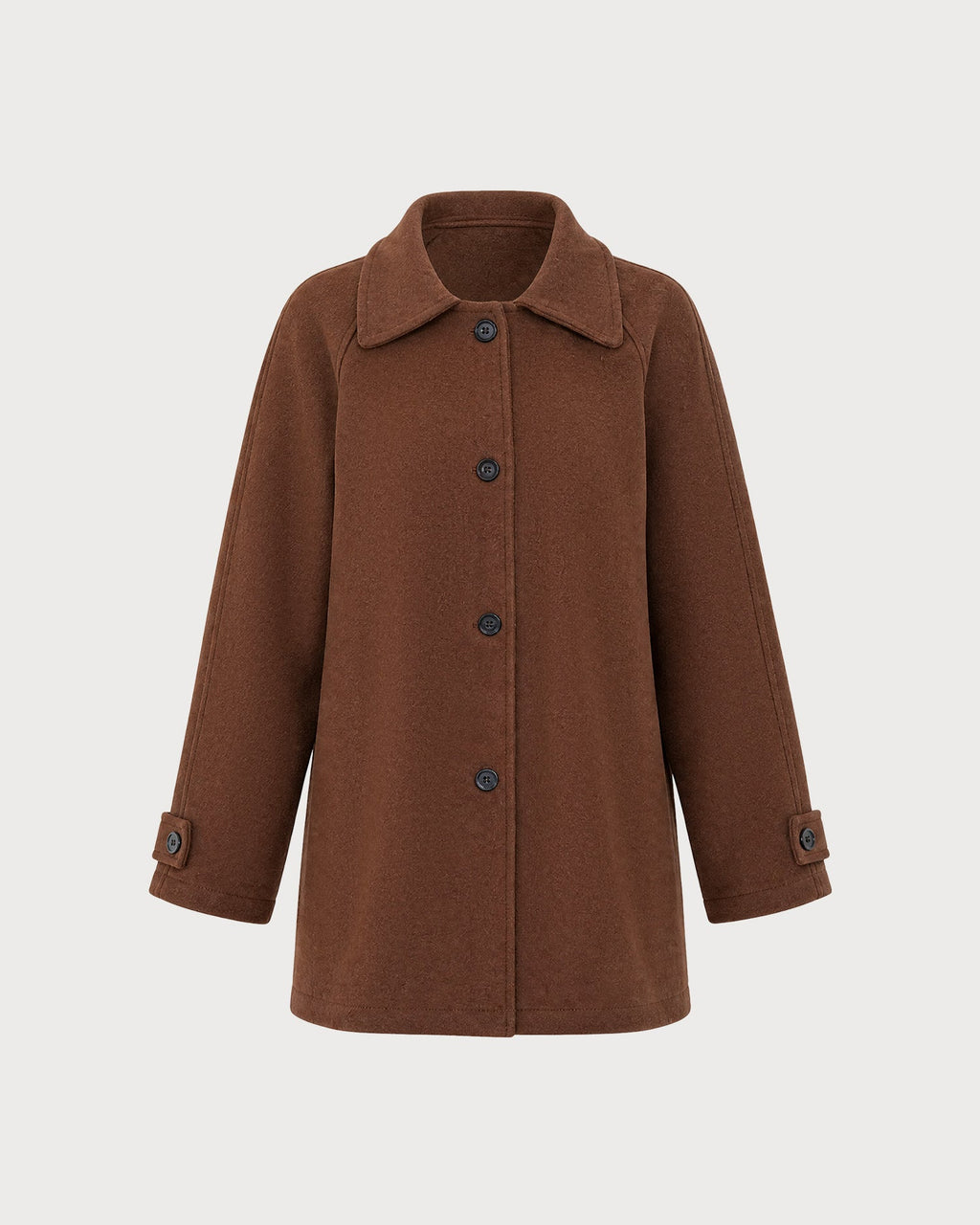 Brown Solid Single Breasted Jacket