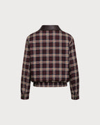 Red Long Sleeve Zipper Plaid Jacket