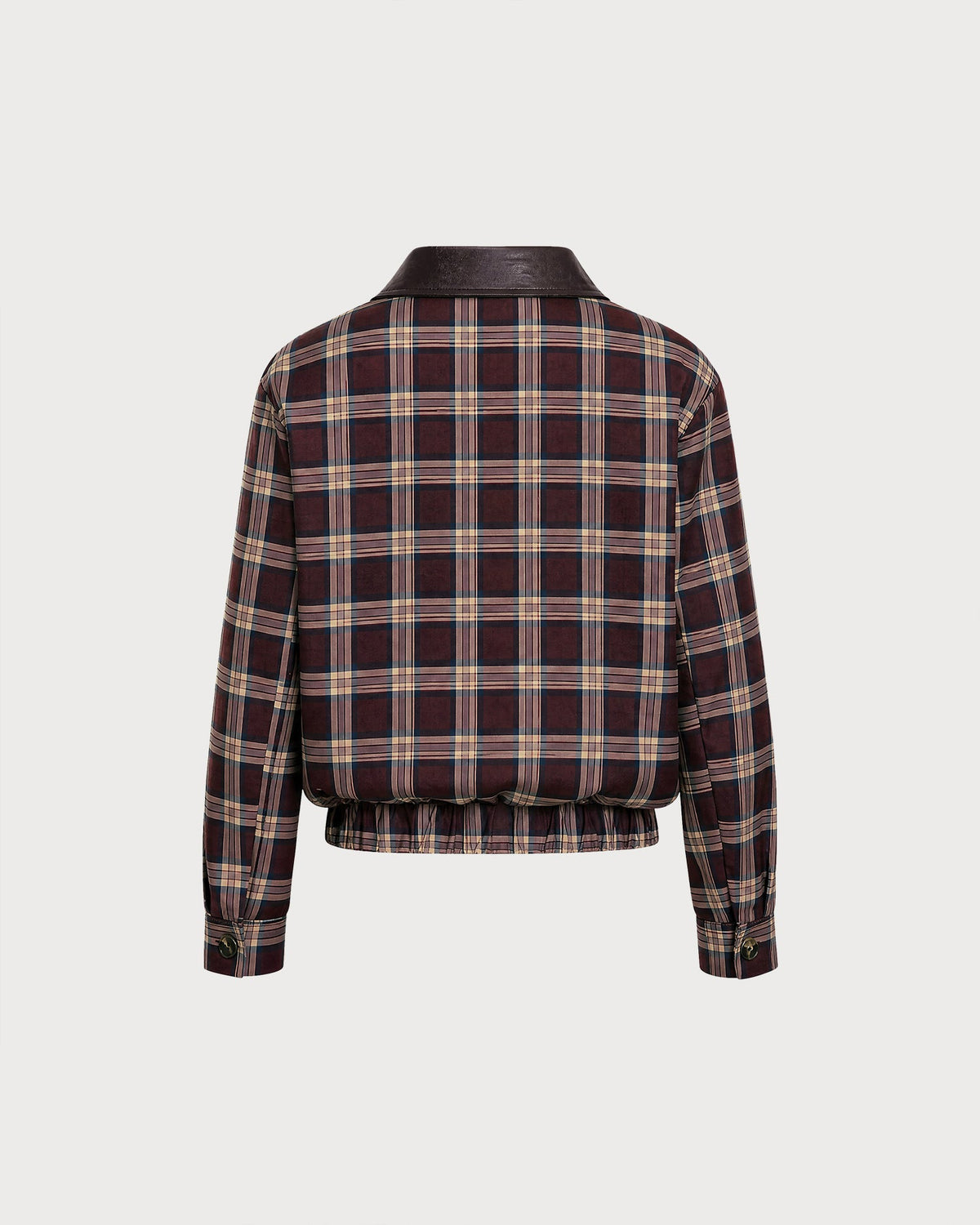 Red Long Sleeve Zipper Plaid Jacket