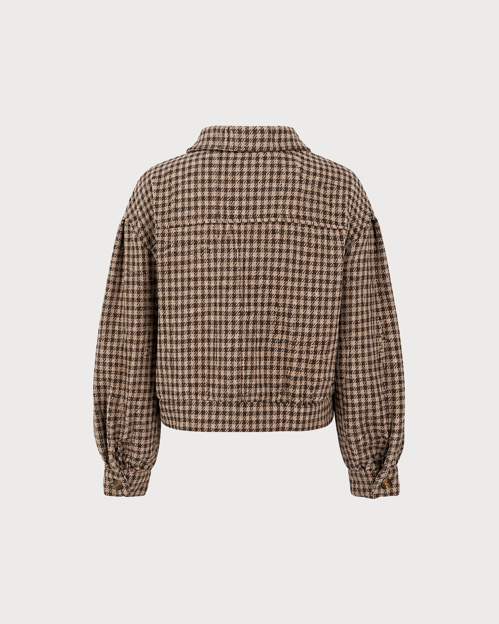 Brown Geometric Button Jacket